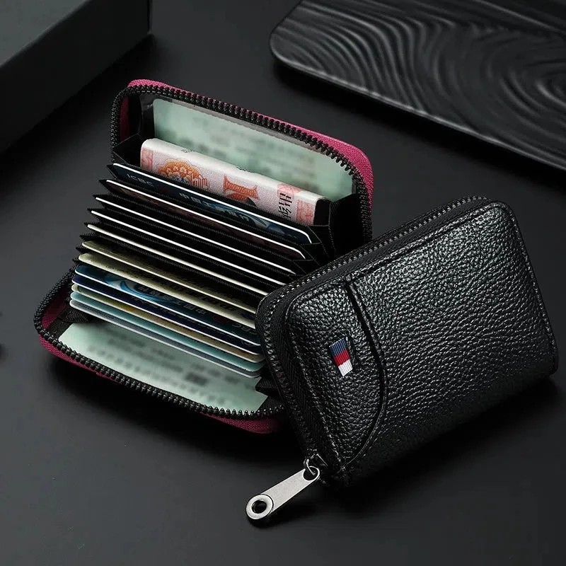 

man woman wallets Card holder leather texture multi-card position men's large-capacity bank simple women's card holder wallet