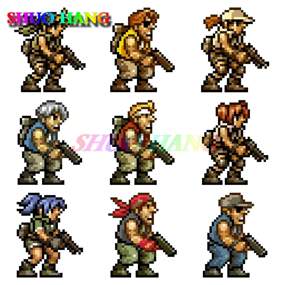 

Interesting Metal Slug Character Pixel Game Art Gloss Vinyl Sticker Art Car Windows Laptop Car Accessories Decal PVC