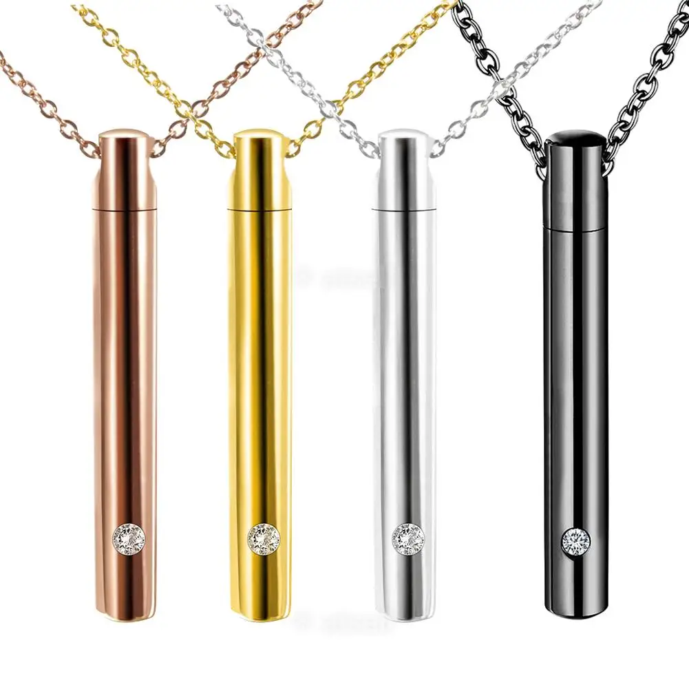 Стальное минималистичное ожерелье с подвеской в виде духов памятный кулон для