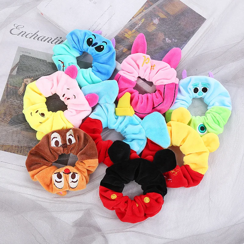 

Kawaii Anime Disney Mickey Mouse Plush Toy Large Intestine Hair Tie Hair Rubber Band Headwear Hair Accessories Toy Girls Gift
