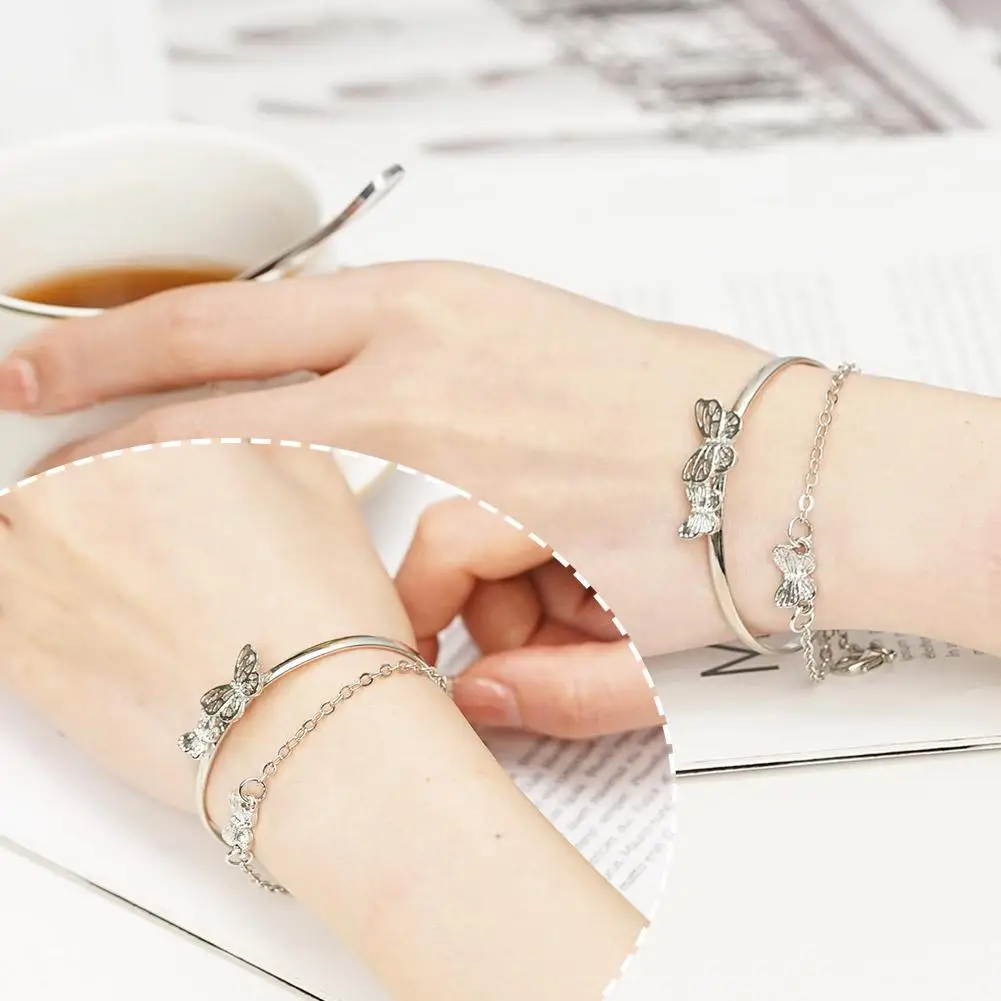 Двухслойный темпераментный браслет-бабочка в стиле ретро уникальный дизайн