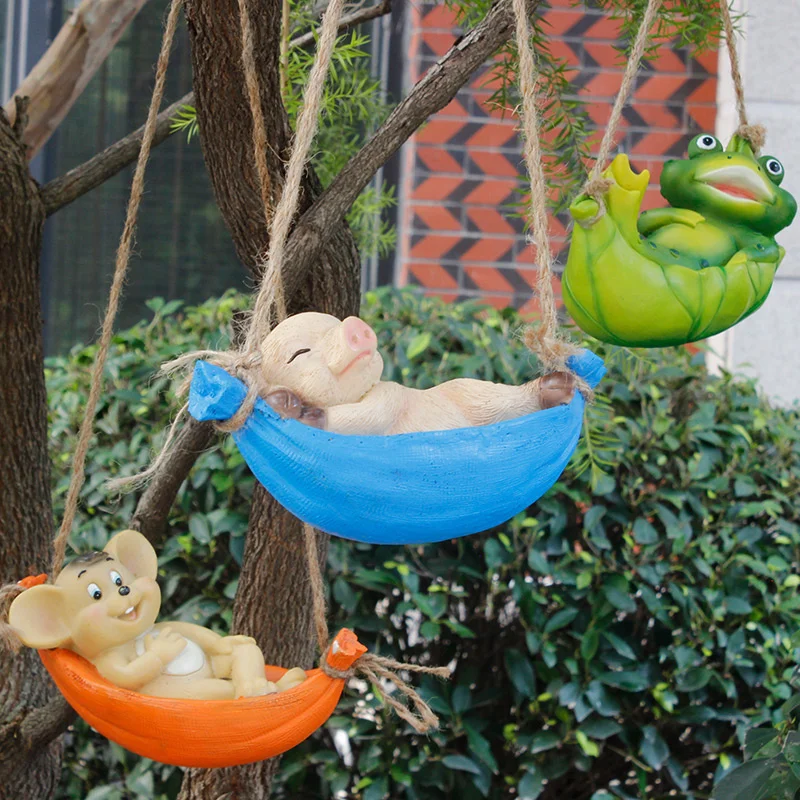 

Nordic Tree Swing Pendant Simulation Resin Animal Sculpture Decoration Yard Garden Gardening Home Decor Ornaments