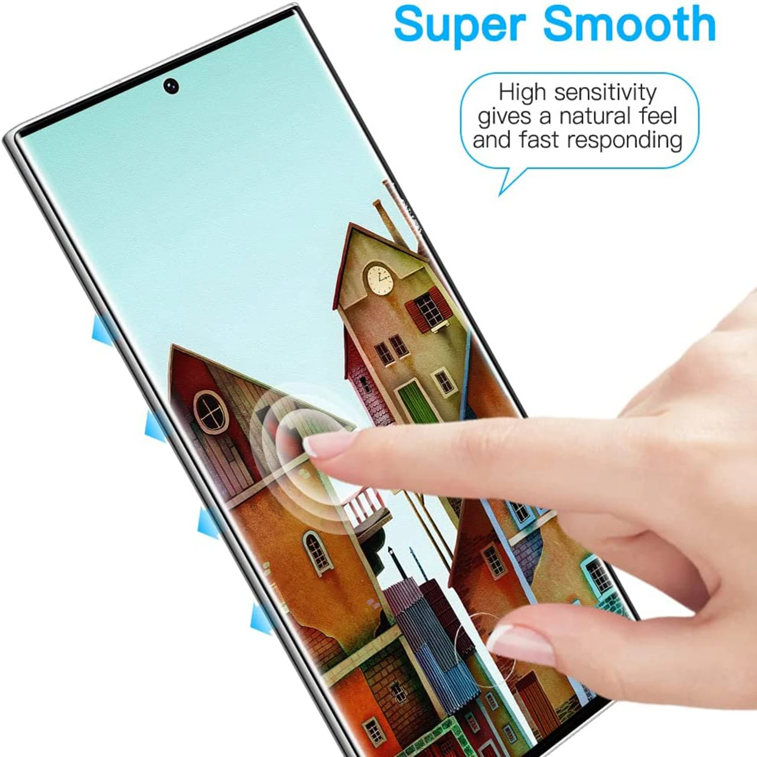 2/4Pcs Tempered Glass For Samsung Galaxy S23 S21 S22 Plus Ultra Fingerprint Unlock Curved Anti Scratch Screen Protector Glass