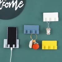 1pc towel hook plastic door hanger self adhesive wall hanger hat racks key hanger wall organizer home decor key holder