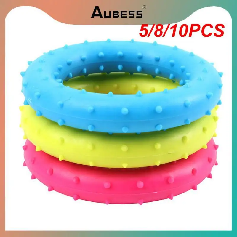 

5/8/10PCS Tpr Bite Ring Toy Anti-bite Training Ring Puller Aggressive Chewing High Quality Dog Toys Pet Accessories Diameter 8cm
