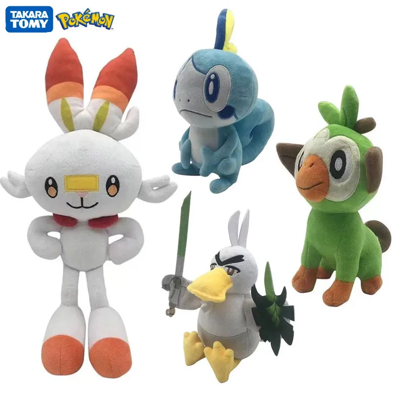 

22-35 Cm Pokemon Plush Scorbunny Grookey Sirfetch Sobble Anime Figure Model Pet Toy Children For Best Birthday Christmas Gifts