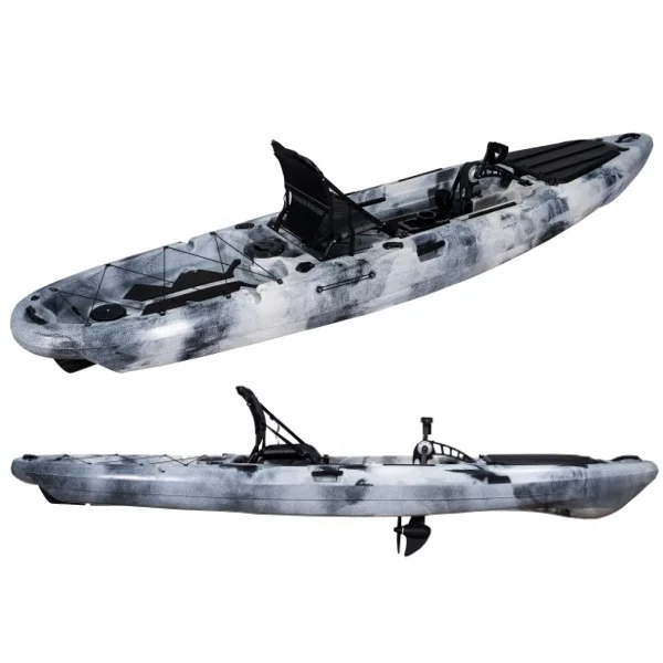 Фото Каяк LSF 13 футов (3,96 м) из HDPE с педальным приводом, одноместный, из ПВХ, ненадувной, для рыбалки, с аксессуарами, для одного гребца, длина 4 м №4