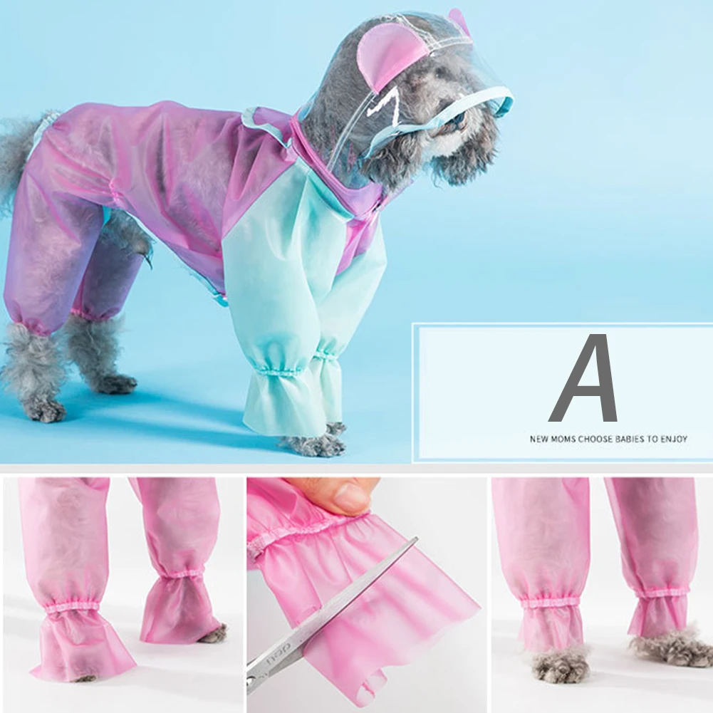 

Водонепроницаемый дождевик для собак, модный экологически чистый дождевик «сделай сам» с широкими полями и четырьмя штанинами, из ТПУ, для ...