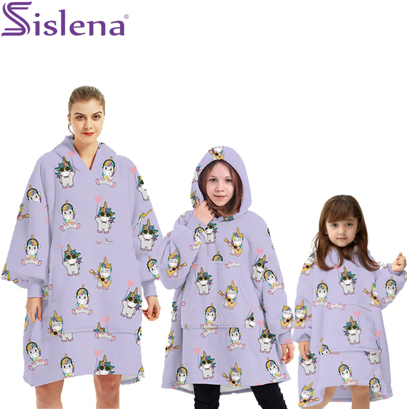 

Теплое плюшевое одеяло с капюшоном и рукавами, для взрослых