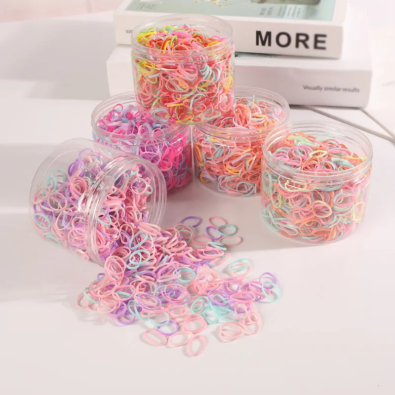 

1500pcs Girls Hair Accessories gift Nylon Rubber Band Elastic Hair Bands Headband Children Ponytail Holder Bands Kids Ornaments