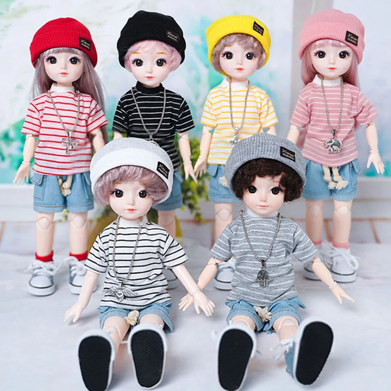 

Новый 12 дюймов кукла полный набор 30 см 1/6 мальчик/девочка кукла с футболкой костюм аксессуары девушки одеваются игрушки