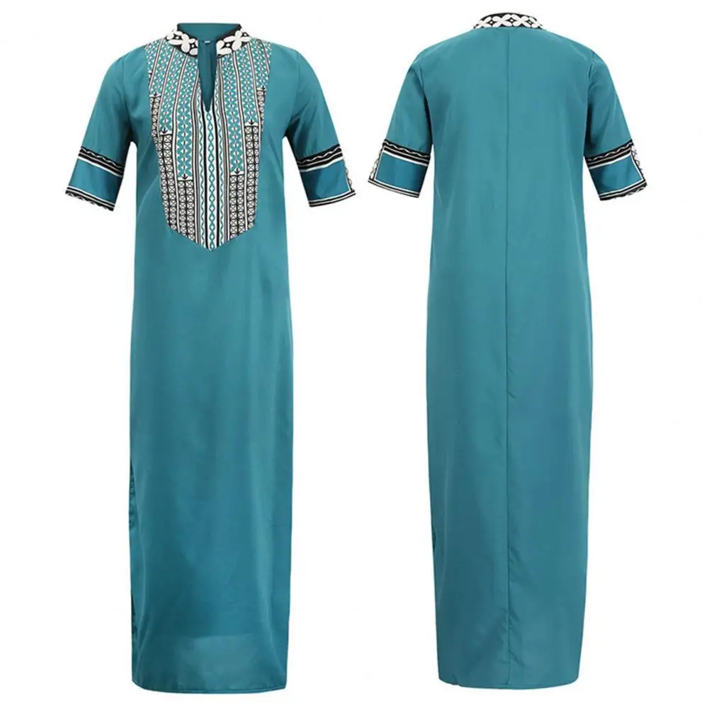 

Stylish Women Dress Ethnic Style Temperament Beach Dress Long Slit Dress