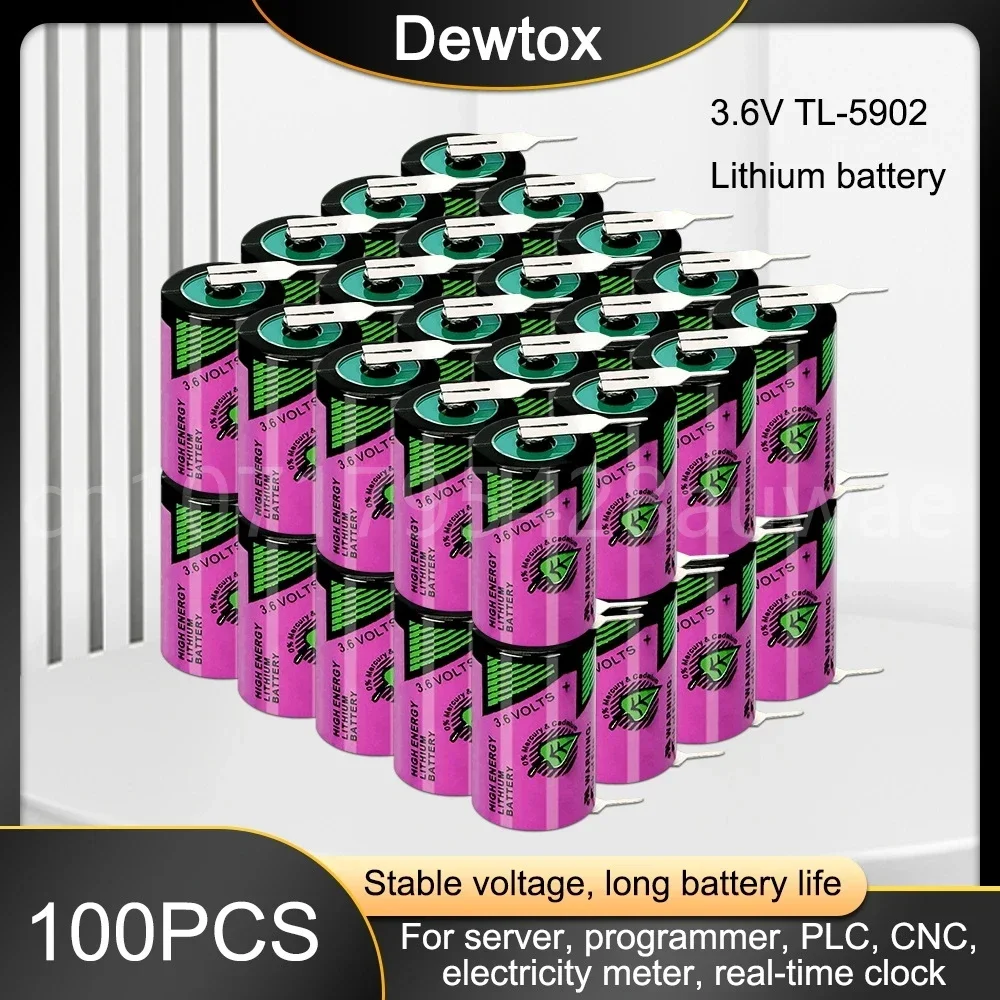 100 шт. ER14250 TL-5902 SL350 SL 350 750 SL750 TL-2150 1/2AA 3 6 В 1200 мАч литиевая батарея ПЛК со сварным филе