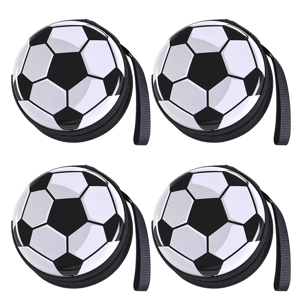 

Football Storage Box Creative Money Container Change Purse Pattern Bag Rounded Tinplate Coin Mini