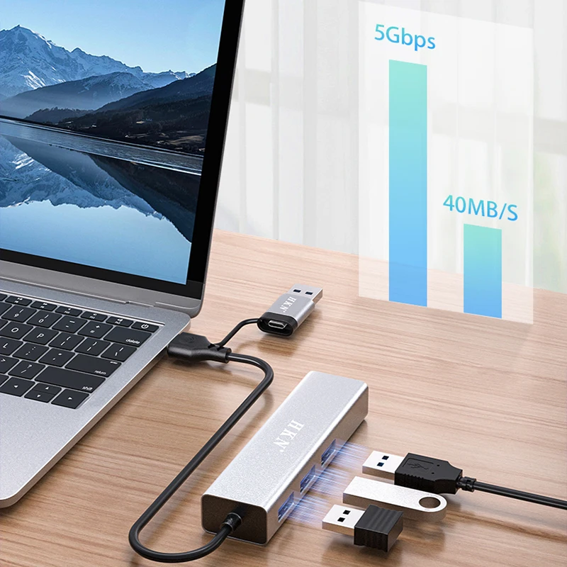 HKN USB 3.0 Тип C к Ethernet-адаптеру RJ45 Сетевая карта 1000 Мбит/с Конвертер в гигабитный