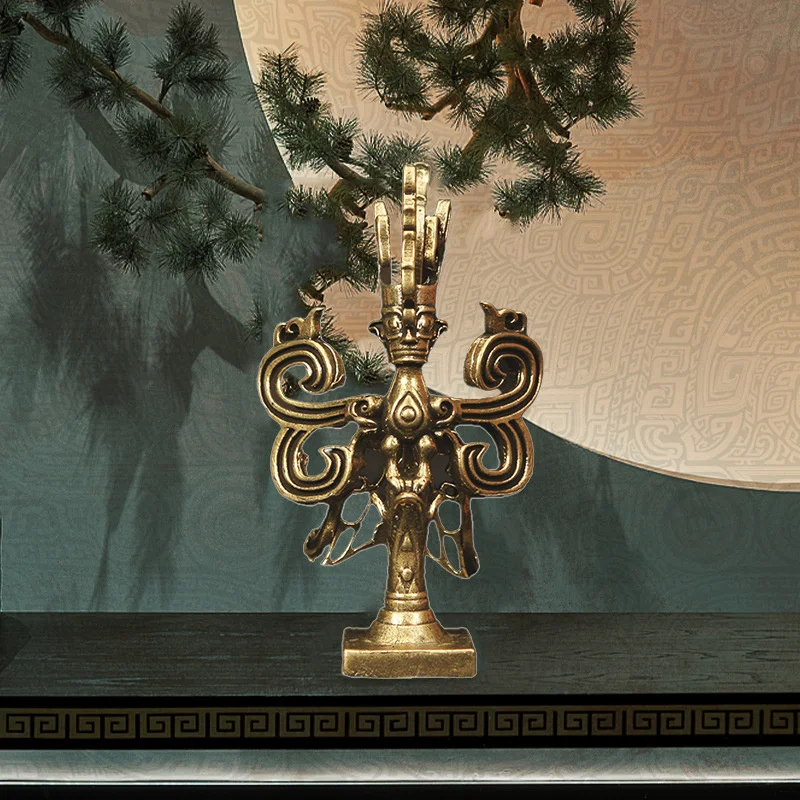 Винтажный латунный настольный орнамент солнце птица вертикальная маска для глаз