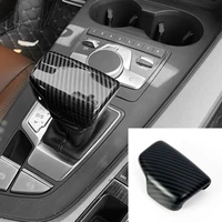 ABS Carbon Fiber Interior Gear Shift Shifter Knob Cap Covers For Left Hand Drive Audi A4 B9 A5 Q5 Q7 S5 2017 2018 2019 2020