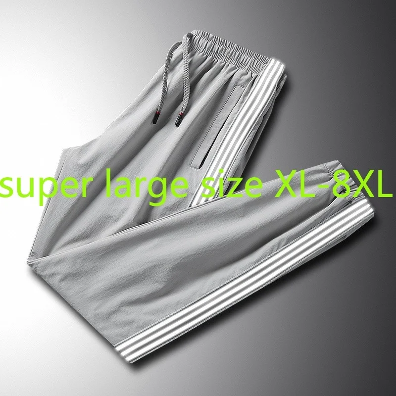 

New Arrival Fashion Super Large Men Spring Oversized Long Pants Casual Full Length Elastic Waist Plus Size XL-4XL5XL 6XL 7XL 8XL