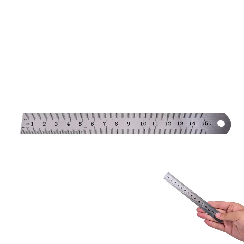 

New Hot Sale 1PC Metric Rule Precision Double Sided Measuring Tool 15cm Metal Ruler Sewing Tool Accessory