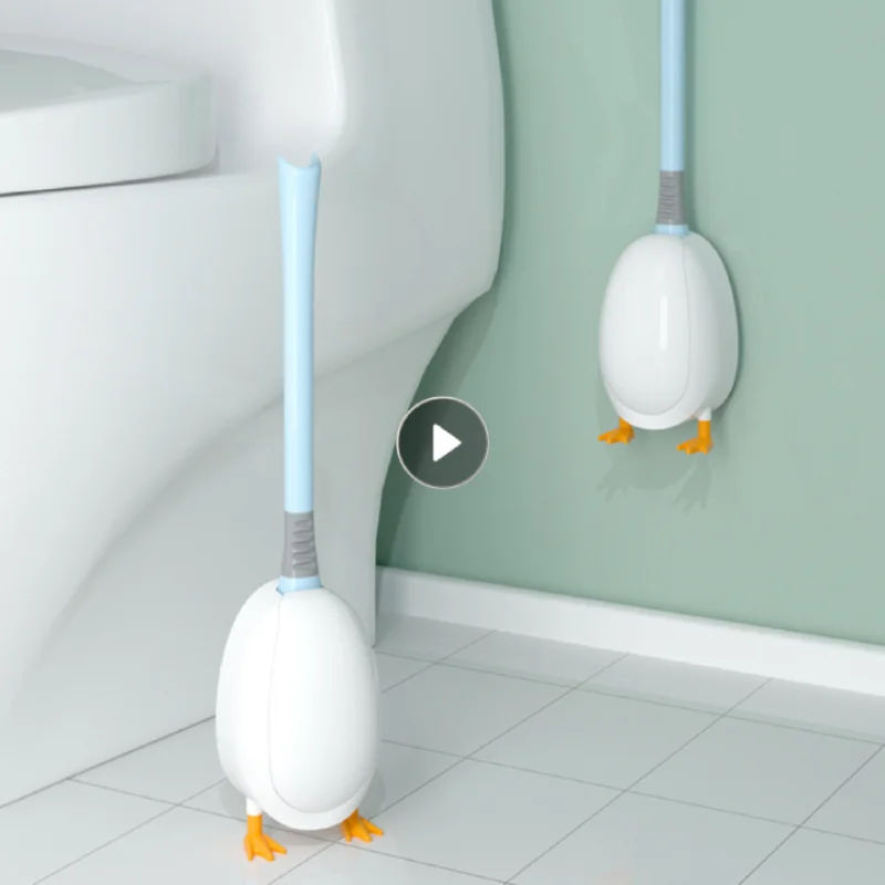 

Silicone Toilet Brush No Dead Corner Hole Free Toilet Cleaning Wall Hanging Duckling Toilet Brush Comprehensive Cleaning Brush