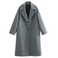 elmsk england style fashion vintage drop shoulder wollen coat women 2022 winter trench coat women oversize long coat women