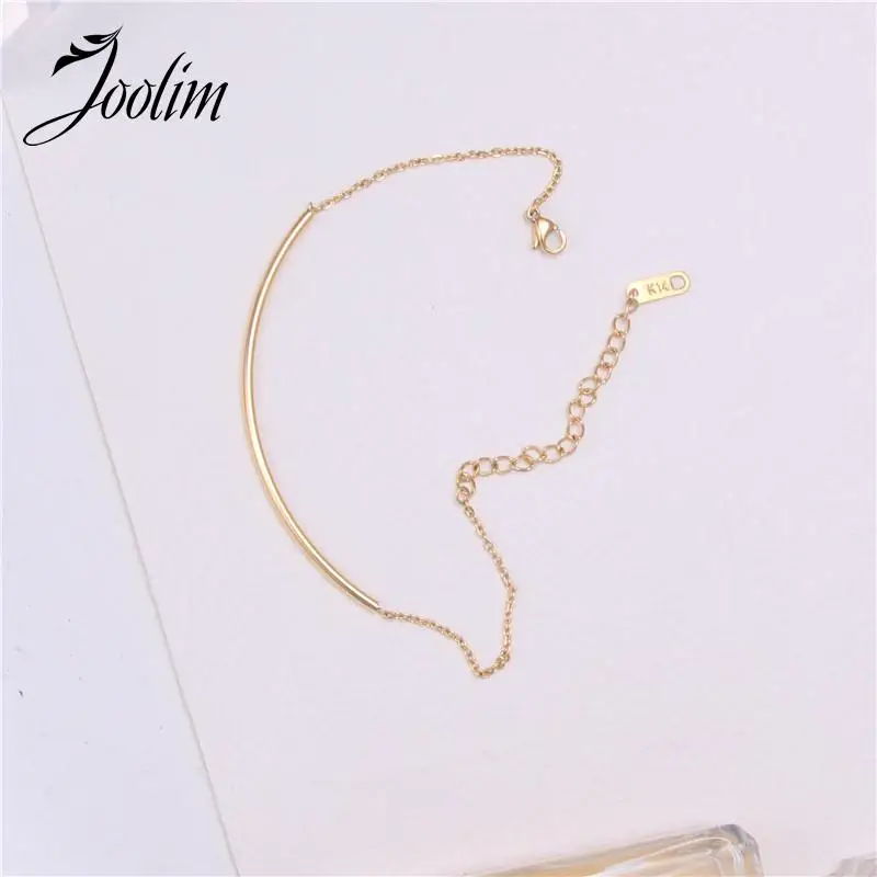 

Joolim Jewelry Wholesale No Fade Simple Snake Bone Anklet Waterproof Gold Jewelry