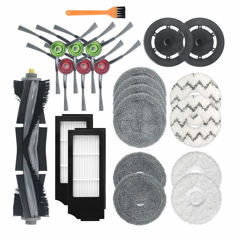 

22Pcs Replacement For ECOVACS DEEBOT X1 OMNI TURBO Vacuum Cleaner High Capacity Washable Mop Main Brush Cover