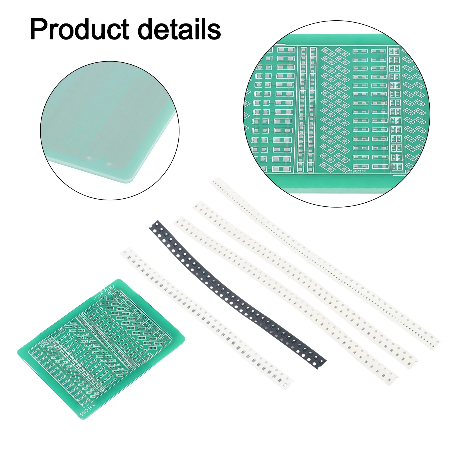 Фото Набор для практики пайки SMD 0805 0603 0402 LED, зеленая печатная плата для обучения электронике и тренировок по пайке своими руками. №3