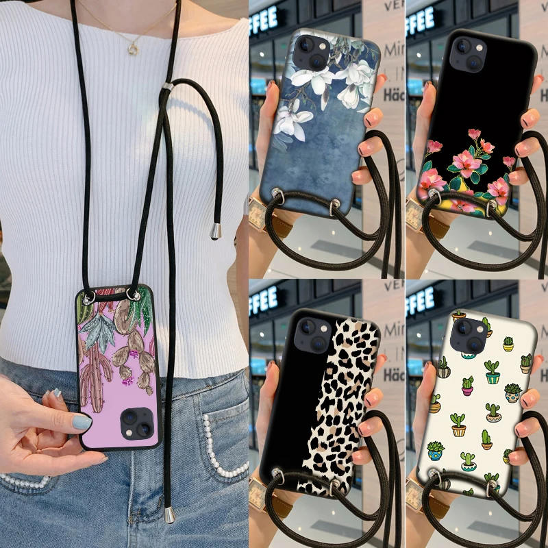 Flower Necklace Lanyard Rope Cover Case For OnePlus 8 Pro 8T 7T 7 6 6T 5 5T 9 9RT 9R 8Pro 7tPro One Plus Bumpers Phone Cases