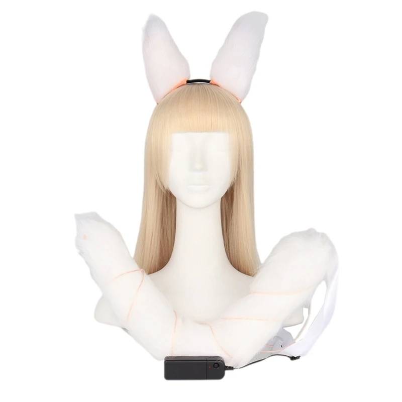 

Повязка на голову с пушистыми ушками и зажим для волос с лисьим хвостом