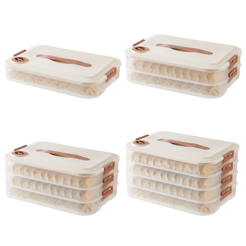 

Multi-layer Dumpling Storage Box with Lid Refrigerator Box for Kitchen Refrigerator Organize Container Dropship
