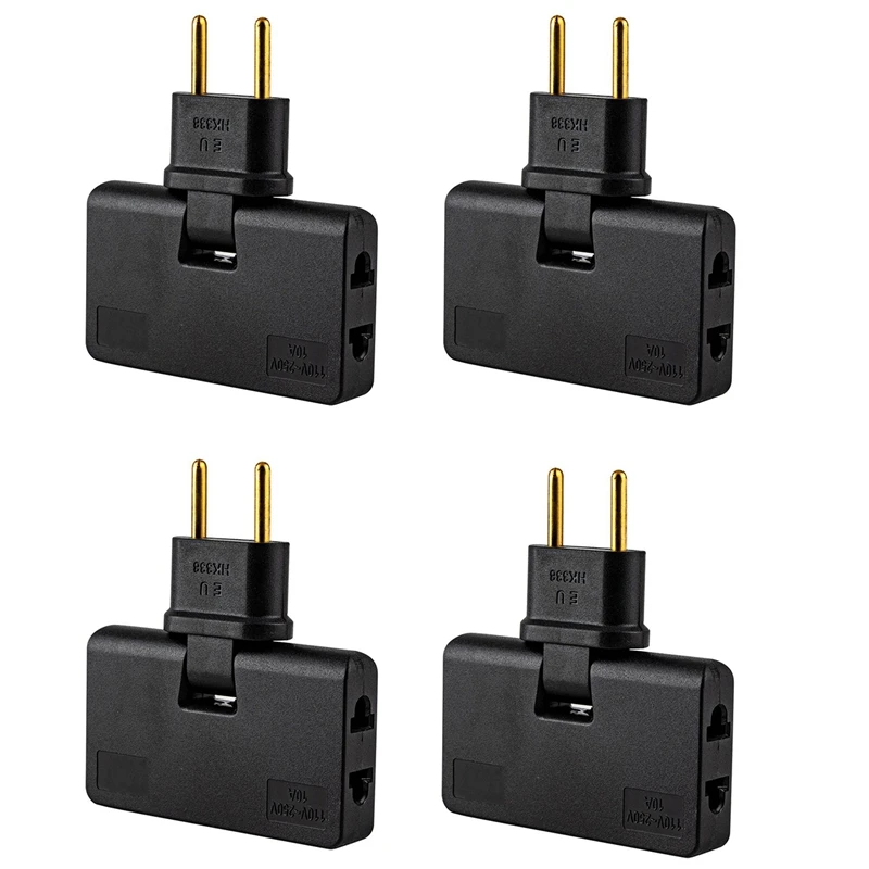 

4X Rotate EU Plug Converter 3 In 1 Rotatable Outlet Extender 180 Degree Extension Plug Multi Plug Mini Outlet Adapter