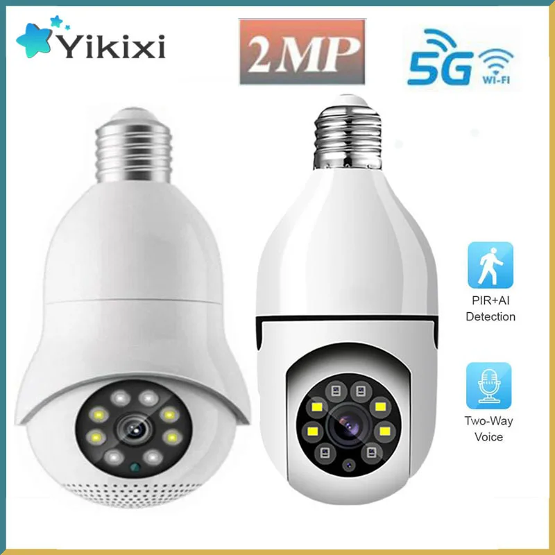 

E27 Wifi Survalance Camera 1080P 2.4/5GHz Wireless Security Camera Two-Way Audio Surveillance Cam with Motion Detection Alarm
