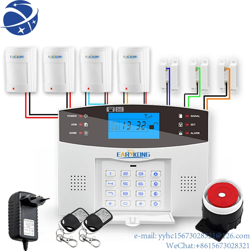 

Yun Yi M2B App Toetsenbord Scherm Intercom Wired & Wireless Home Inbreker Alarm 433Mhz Draadloze Gsm Alarmsysteem