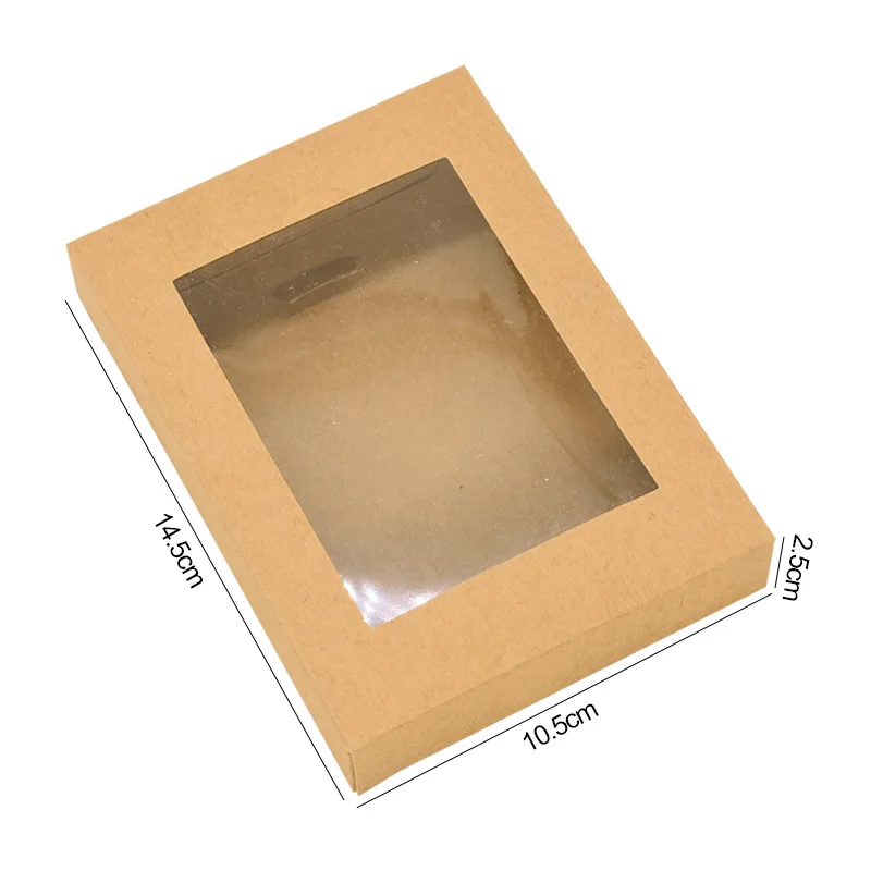 

Коробки из крафтовой бумаги ZQCXLD, 6 шт., белые, черные, с окошком