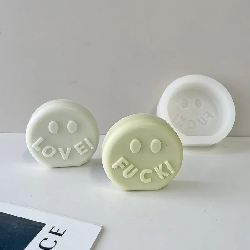 

Round Smile Face Silicone Candle Mold Smile face DIY Soap Candle Mould