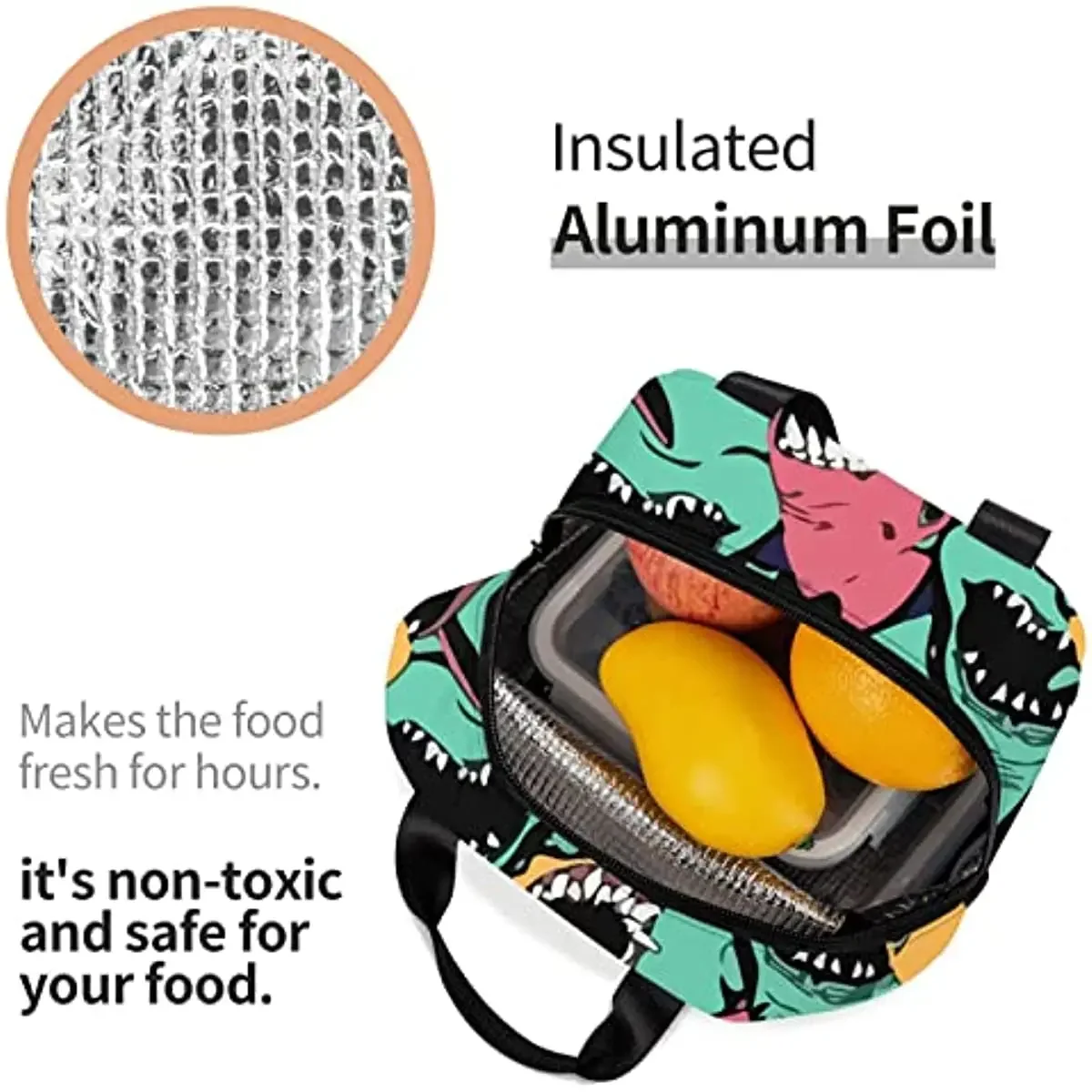 Многоцелевая большая сумка с принтом акулы и глубоководных существ из материала