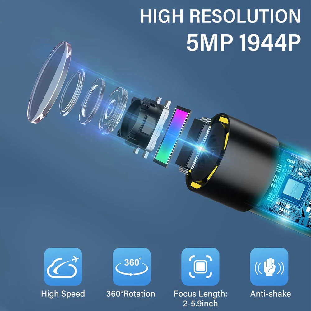 Скидка Эндоскоп с камерой 5,0 МП, 7 дюймов IPS, HD Бороскоп, камера для осмотра, водоотталкивающая и водоотталкивающая труба для канализации, промышленн...