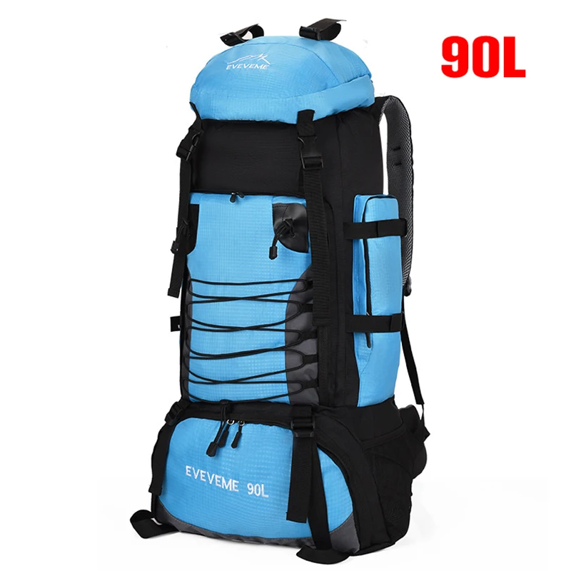 

90L Large Capacity Duffle Travel Bag Camping Hiking Unisex Backpack Portable Mountaineering Sport Carry On Luggage Pack XA814F