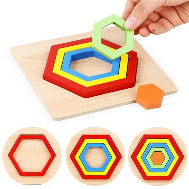 

1set Shape Cognition Board Children's Jigsaw Puzzle Wooden Toys Kids Educational Toy Baby Montessori Learning Match Bricks Toys