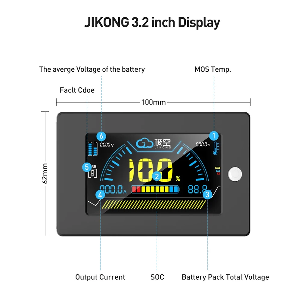 Jikong BMS 3 2 дюймовый ЖК-экран для JK Smart аксессуары дисплей индикатор напряжения тока