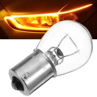 10pcs car turn signal lights s25 1156 1141 ba15s car halogen bulb turn singal light reverse lamp yellow bulb dc12v