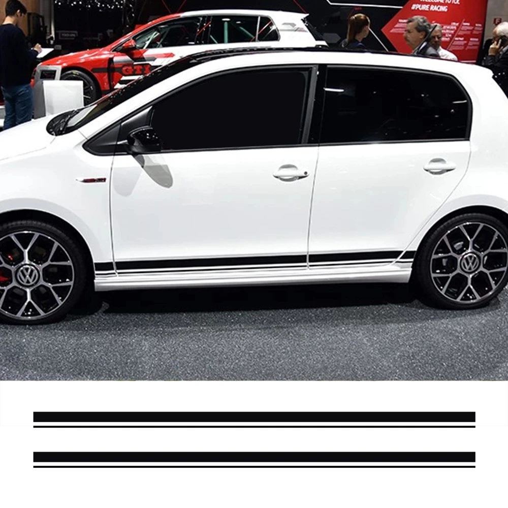 

2PCS Car Side Stripes Stickers Vinyl Film Auto Decoration Decals For Golf Polo Automobile Car Tuning Accessories