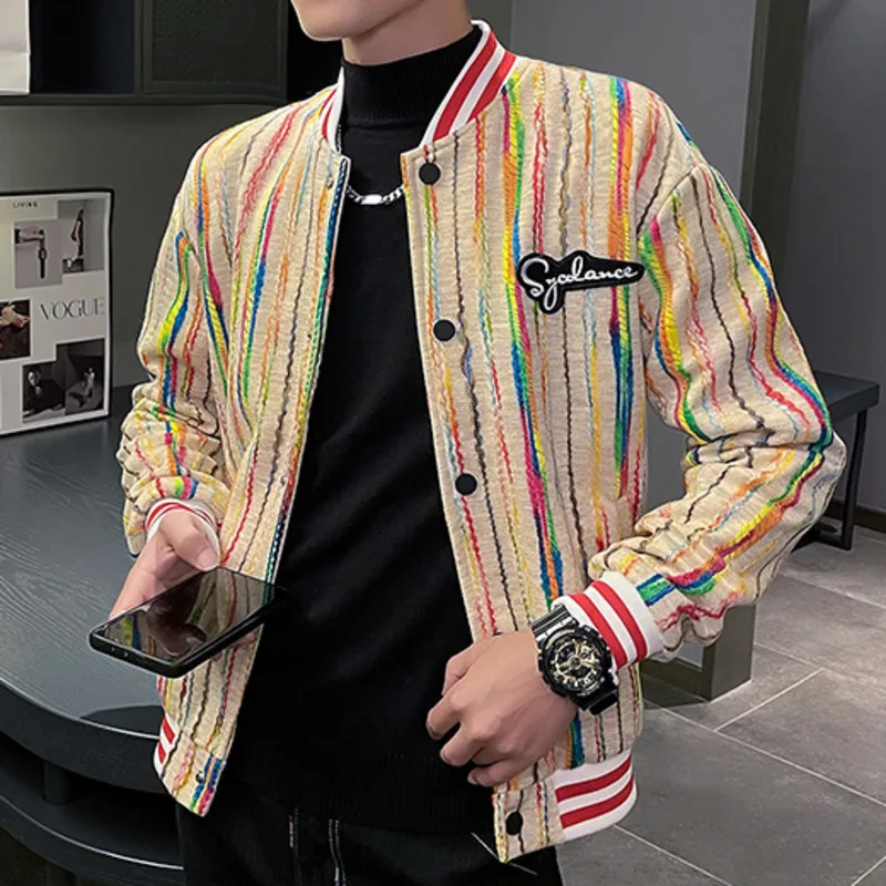 

2022 Letter Embroidery Jacket Coat Colorful Casual Mens Coats Fashion Slim Fit Man Jackets Fall Male Jacket Jaqueta Motoqueiro