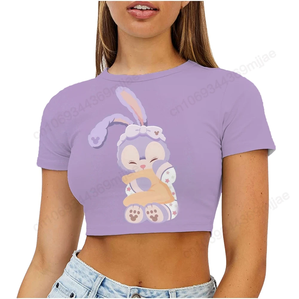 

Y2k Tshirt Sexy Woman T- Shirts and Blouses Short Top T-shirt Aesthetic Clothing Disney Round Neck 2000s Tops for Women 2023