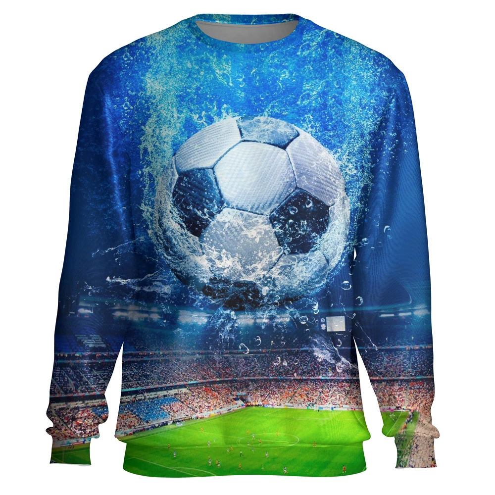 New Breathable Sportwear Football Pullover Fashion Popluar 3D Knitted Sweatshirt Men Oversize Tops Hot Brazil Flag Flame Clothes