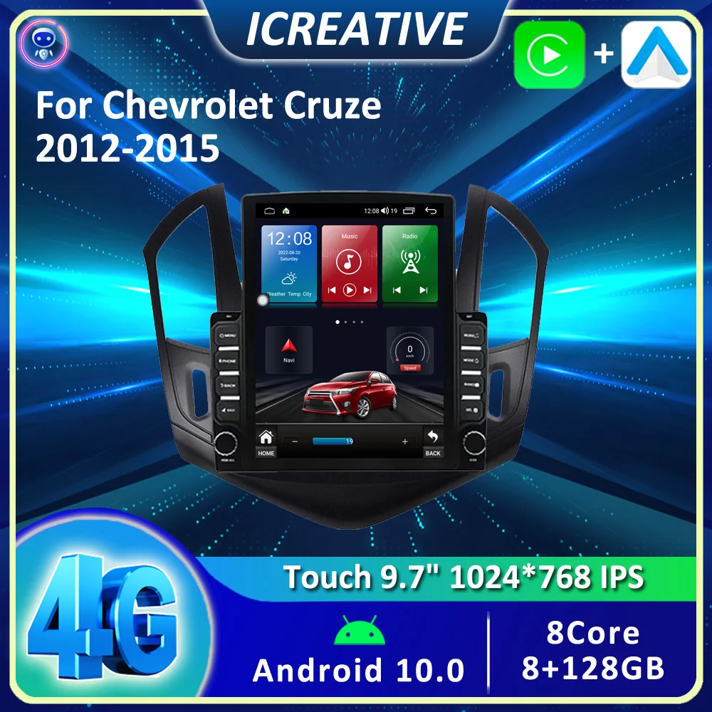 

9.7" Android 10 Tesla Vertical For Chevrolet Cruze J300 J308 2012 2015 Multimedia Car Radio Player Navigation GPS No 2din 2 Din