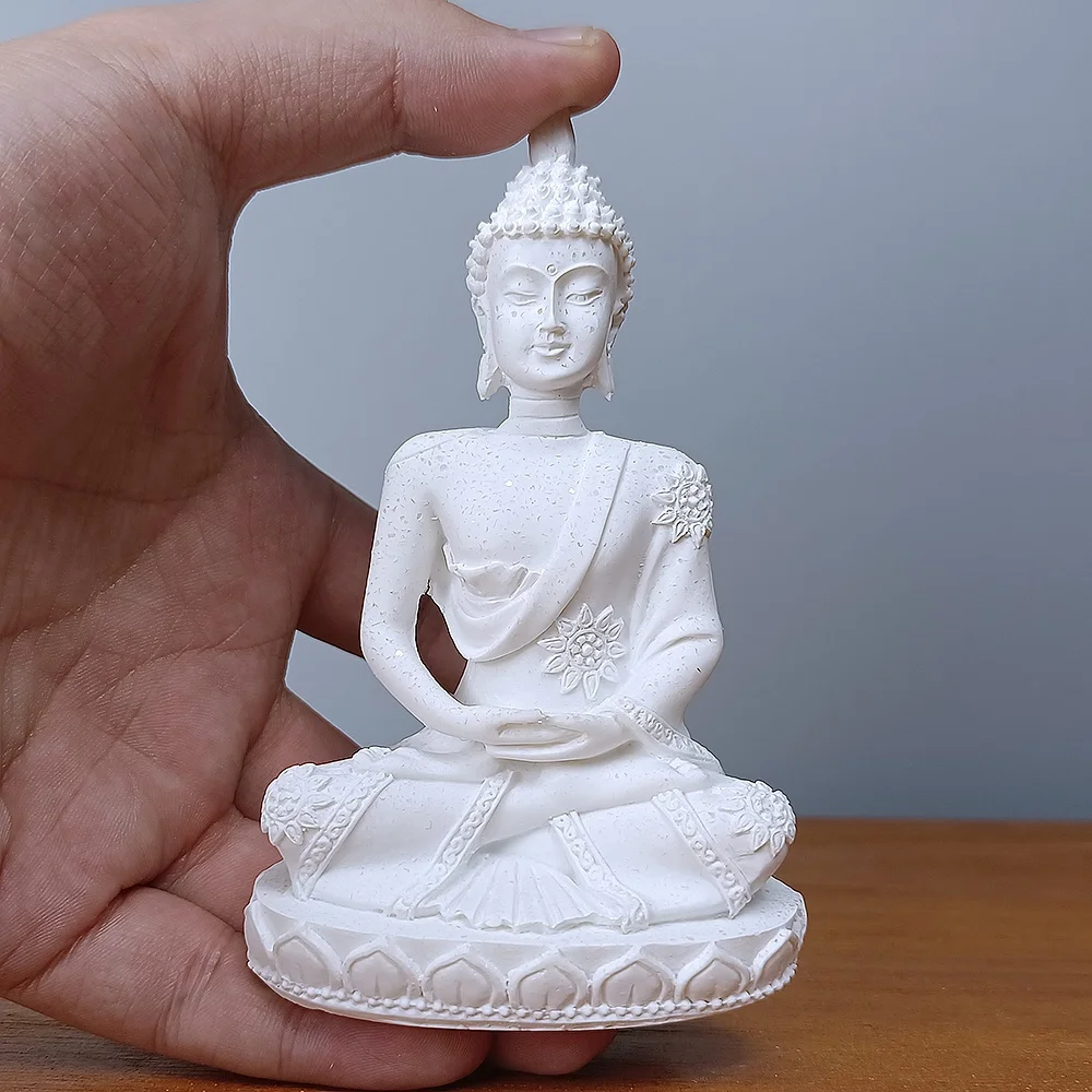 New Mini Sandstone Buddha Yoga Meditation Statue Harmonious Figurine Collectible Craft Feng Shui Sculpture Decor