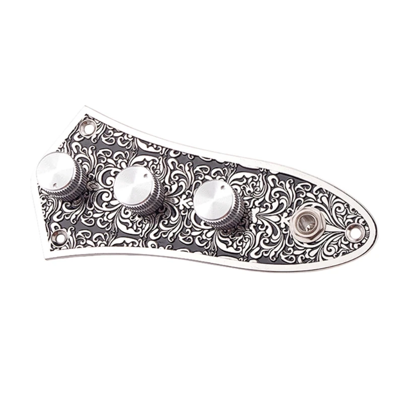 

2022 New Guitar Control Plate Carved 4 Holes Volume Control Plate Replacement Parts
