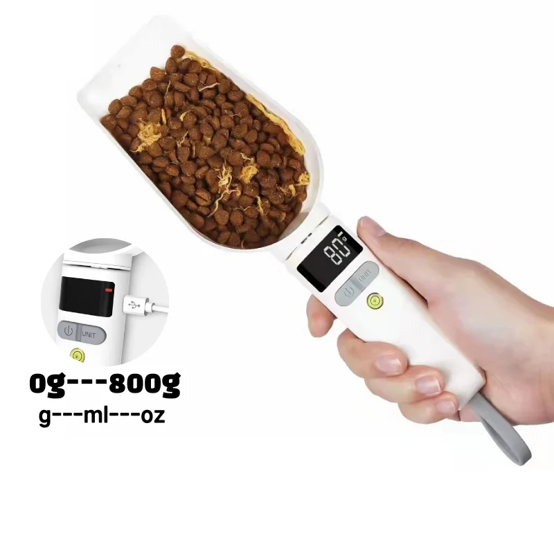 

2023 Digital Scale Electronic Spoon Precise Lcd Scale Detachable Cooking Food Dry 800g Dog Foodweight Measuring Spoon Weighing